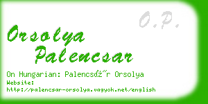 orsolya palencsar business card